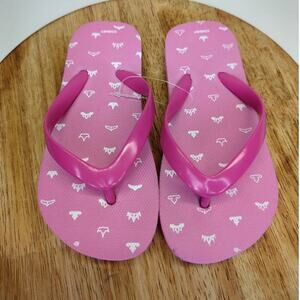 Disney Princess Crown Pattern Pink Flip Flop Kids Size 8